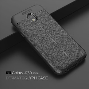 Луксозен силиконов гръб ТПУ кожа дизайн за Samsung Galaxy J7 2017 J730F черен
